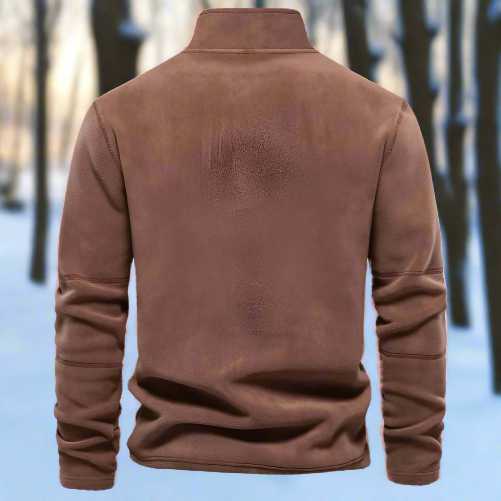 Men's Quarter-Zip Fleece Sweater – Soft and Warm – Long-Sleeved – Relaxed Fit