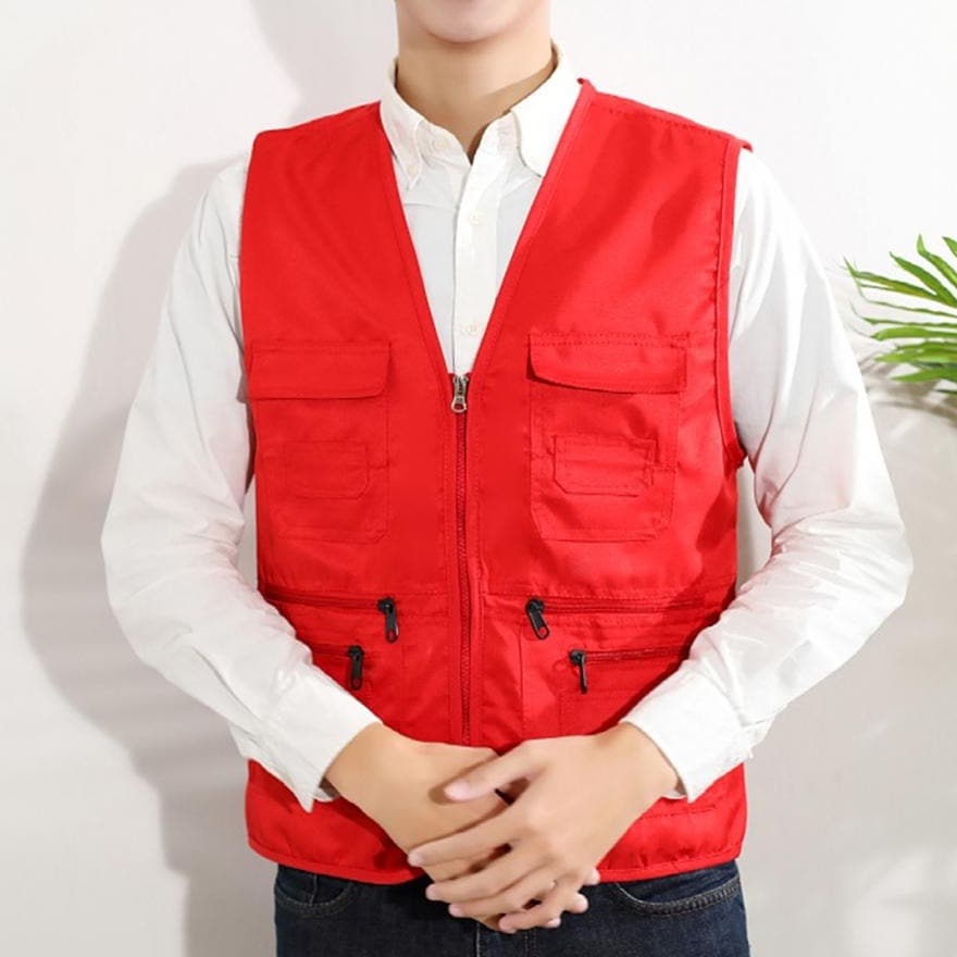Herre Utility Vest - Lettvektsdesign - Multi-lomme - Glidelåslukking