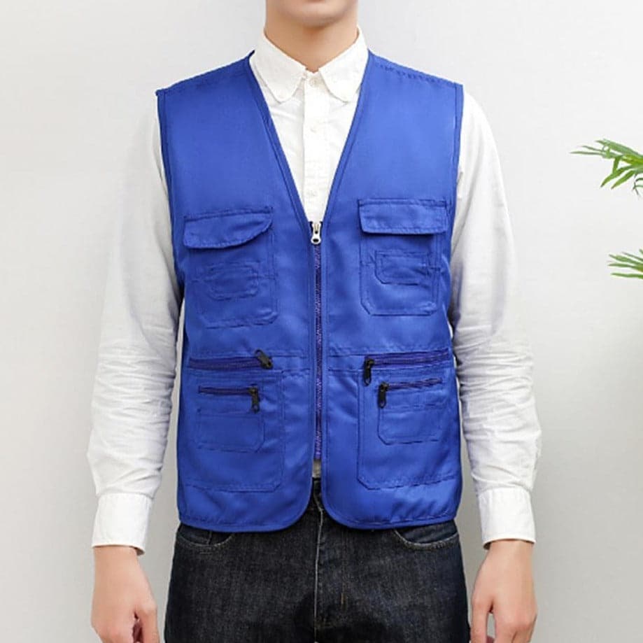 Herre Utility Vest - Lettvektsdesign - Multi-lomme - Glidelåslukking