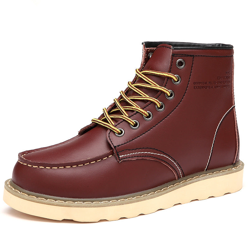 Men's Work Boots - Durable Lace Design - Solid Non-Slip Sole