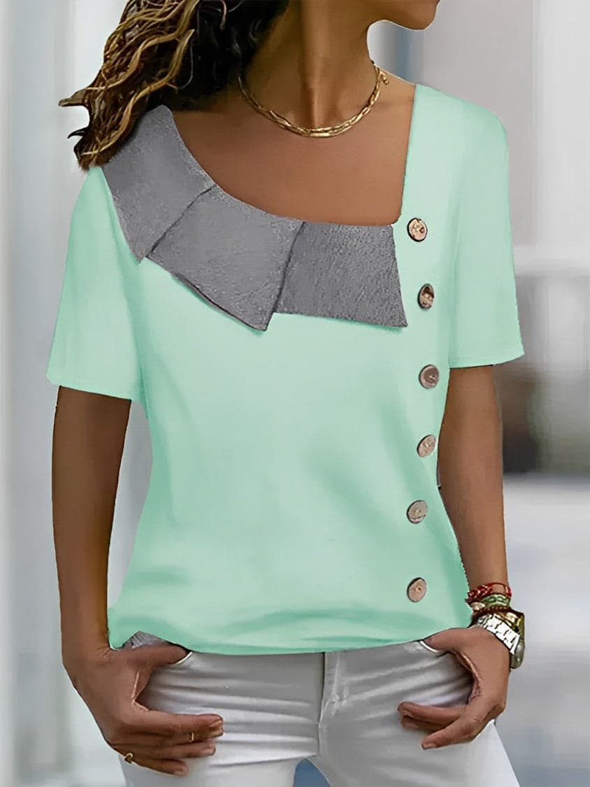 Johanne - High-quality blouse with asymmetrical button closure