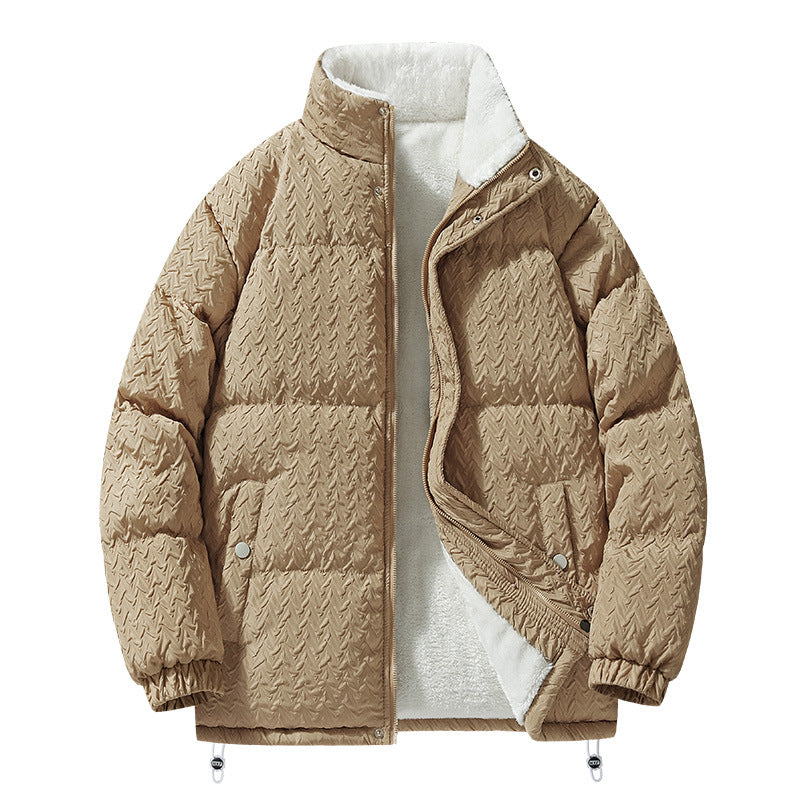 Men's Puffer Jacket - Insulated and Padded - High Collar - Relaxed Fit - Windproof