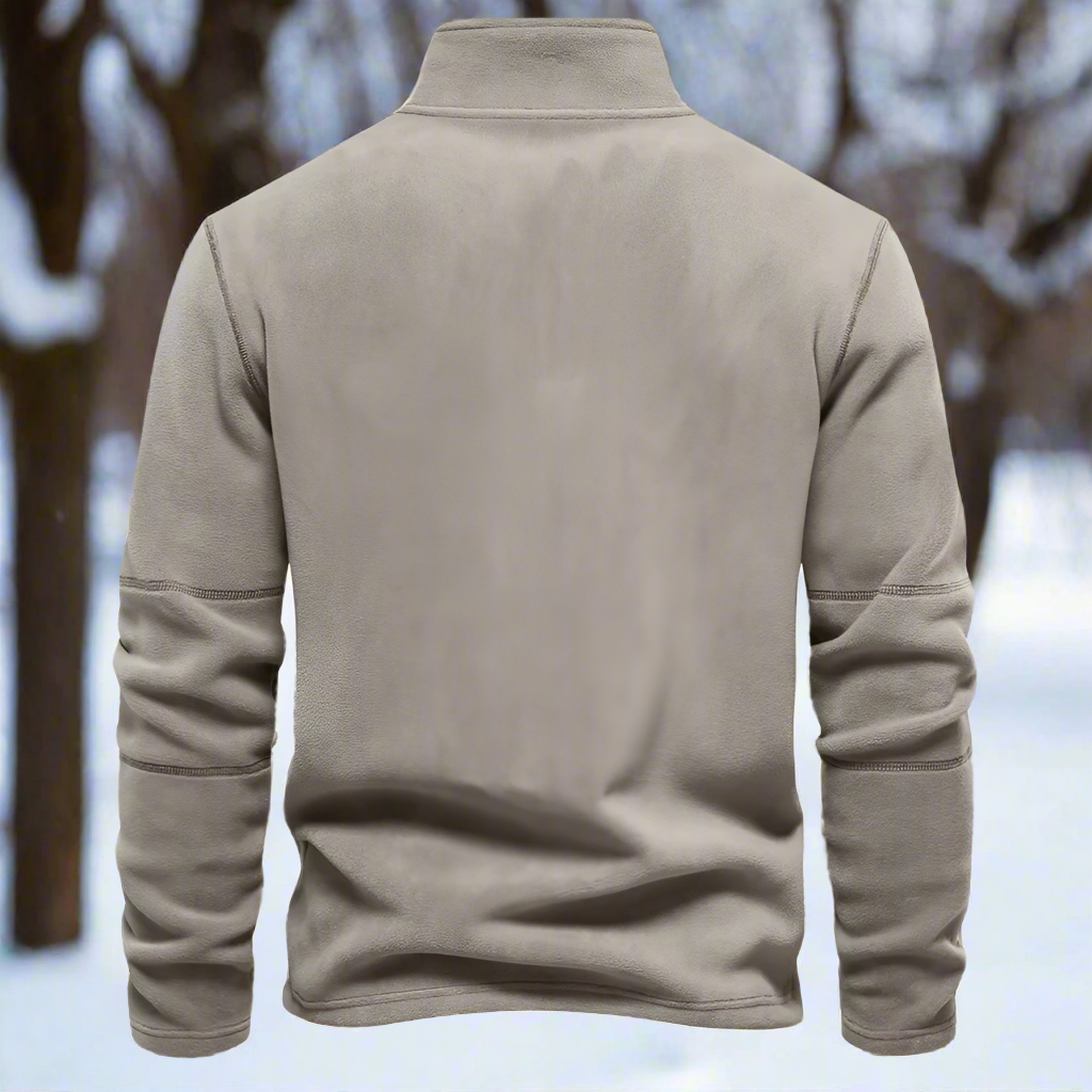 Men's Quarter-Zip Fleece Sweater – Soft and Warm – Long-Sleeved – Relaxed Fit
