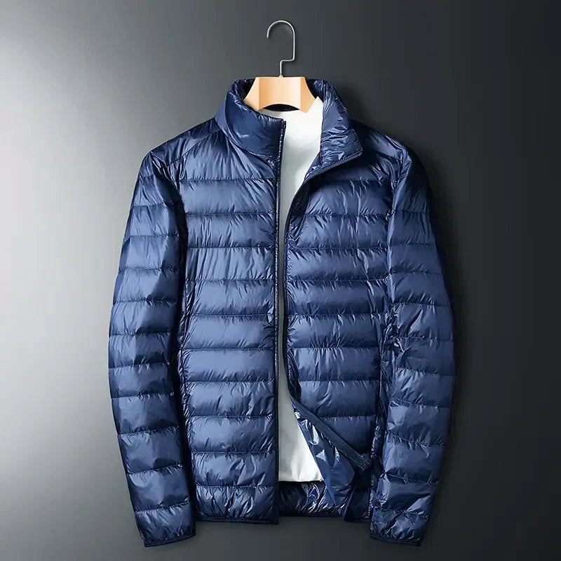 Men's Down Jacket – Regular Fit – Water-Repellent – Quilted – Hip-Length – High Collar