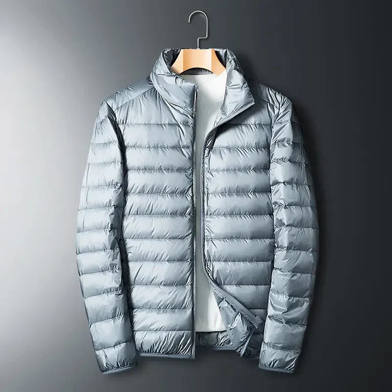 Men's Down Jacket – Regular Fit – Water-Repellent – Quilted – Hip-Length – High Collar