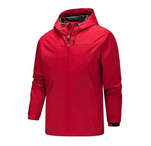 Men's Rain Jacket – Water-Repellent – Regular Fit – Drawstring Hood – Adjustable Cuffs