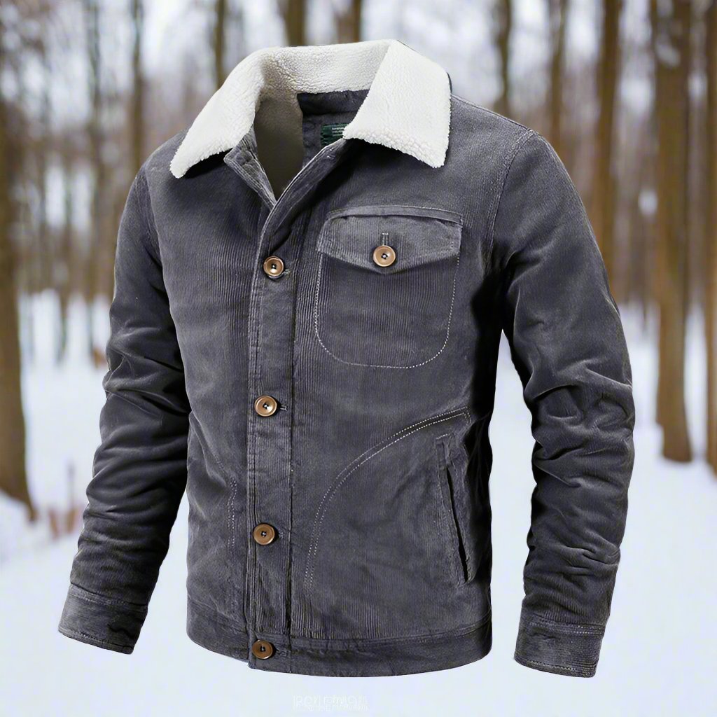 Nathan Corduroy Trucker Jacket | Faux Shearling Collar Jacket