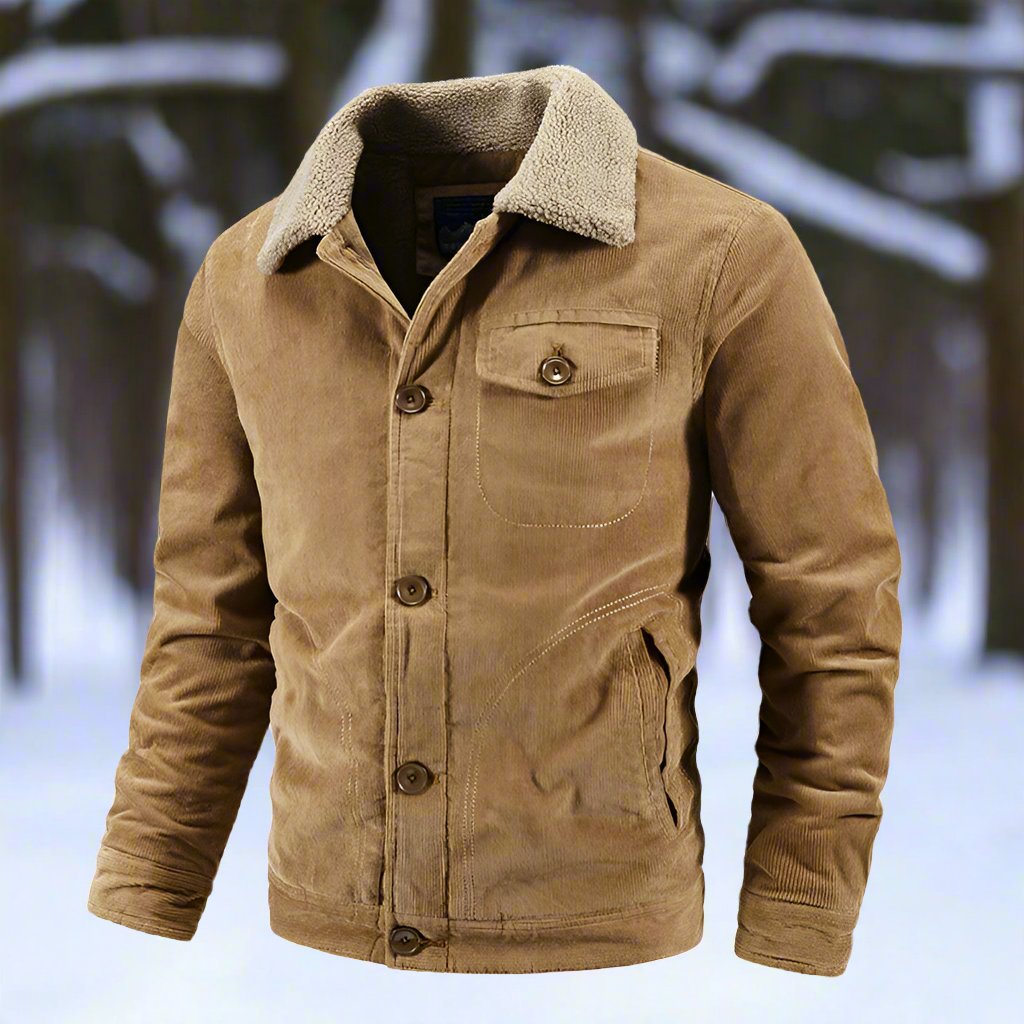 Nathan Corduroy Trucker Jacket | Faux Shearling Collar Jacket