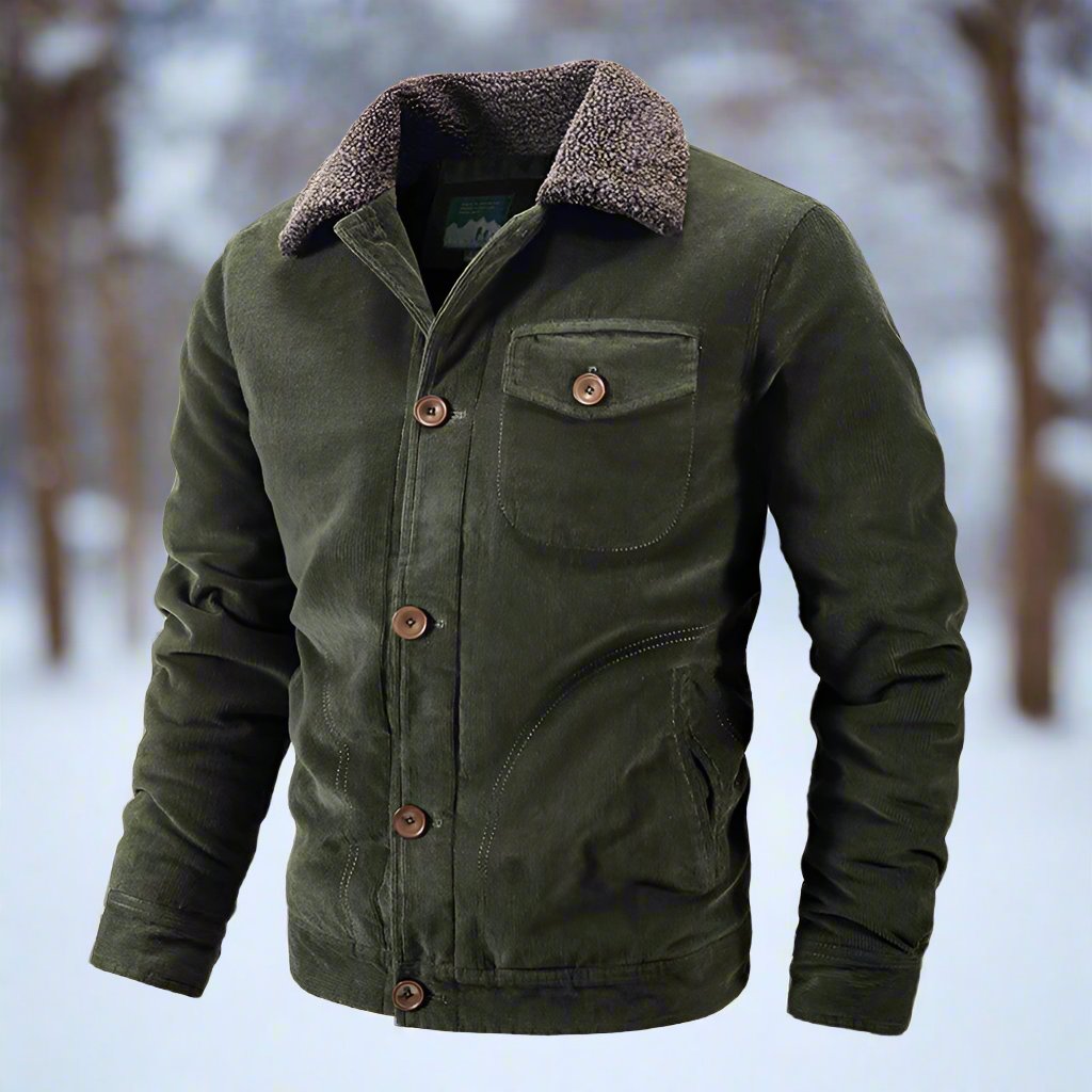 Nathan Corduroy Trucker Jacket | Faux Shearling Collar Jacket