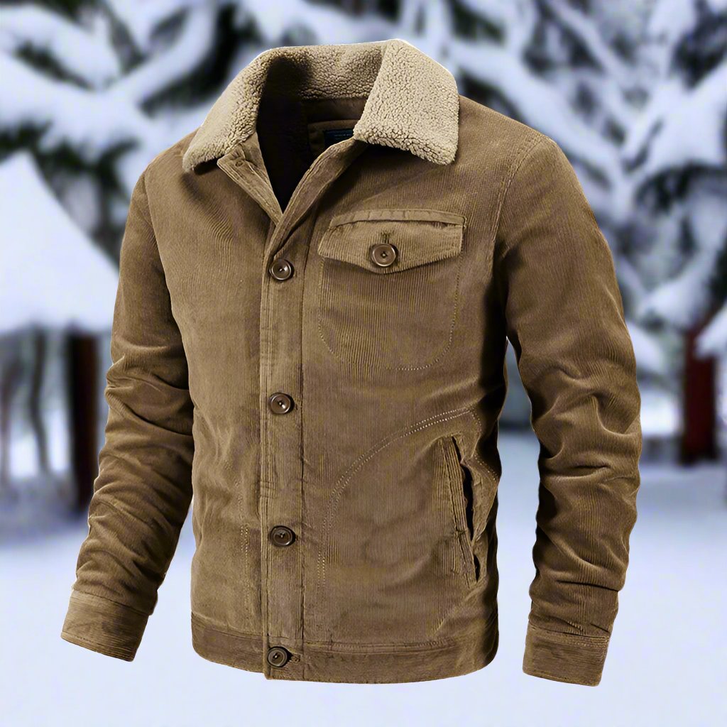 Nathan Corduroy Trucker Jacket | Faux Shearling Collar Jacket
