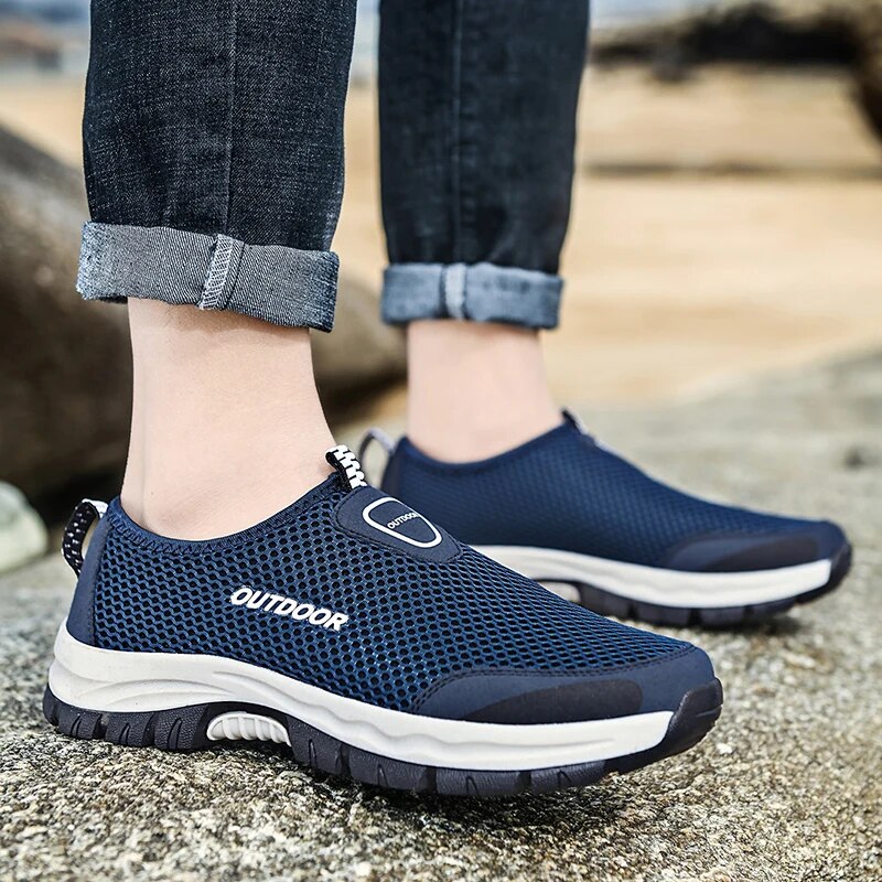 Herresko Slip-on Sneakers – Pustende Mesh – Komfortabel Såle – Utendørs og Hverdag