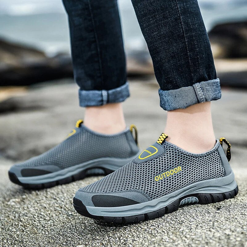 Herresko Slip-on Sneakers – Pustende Mesh – Komfortabel Såle – Utendørs og Hverdag