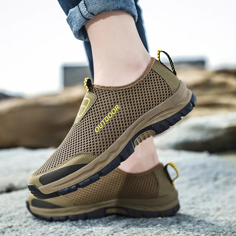 Herresko Slip-on Sneakers – Pustende Mesh – Komfortabel Såle – Utendørs og Hverdag