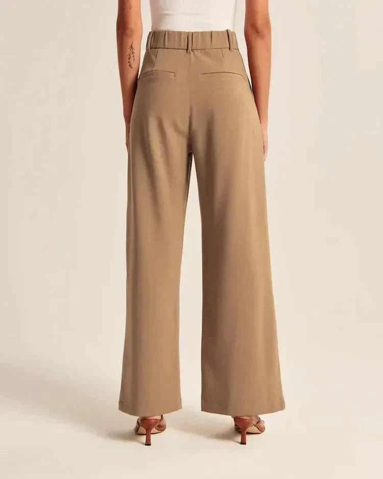 Pants for Women – High Waist – Wide Fit – Full Length – With Belt Loops