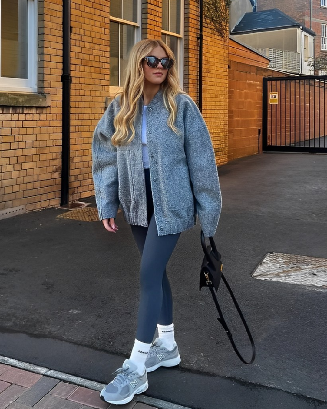 Women's Bomber Jacket – Oversized Fit – Soft Fleece – Snap Button Closure – Pockets