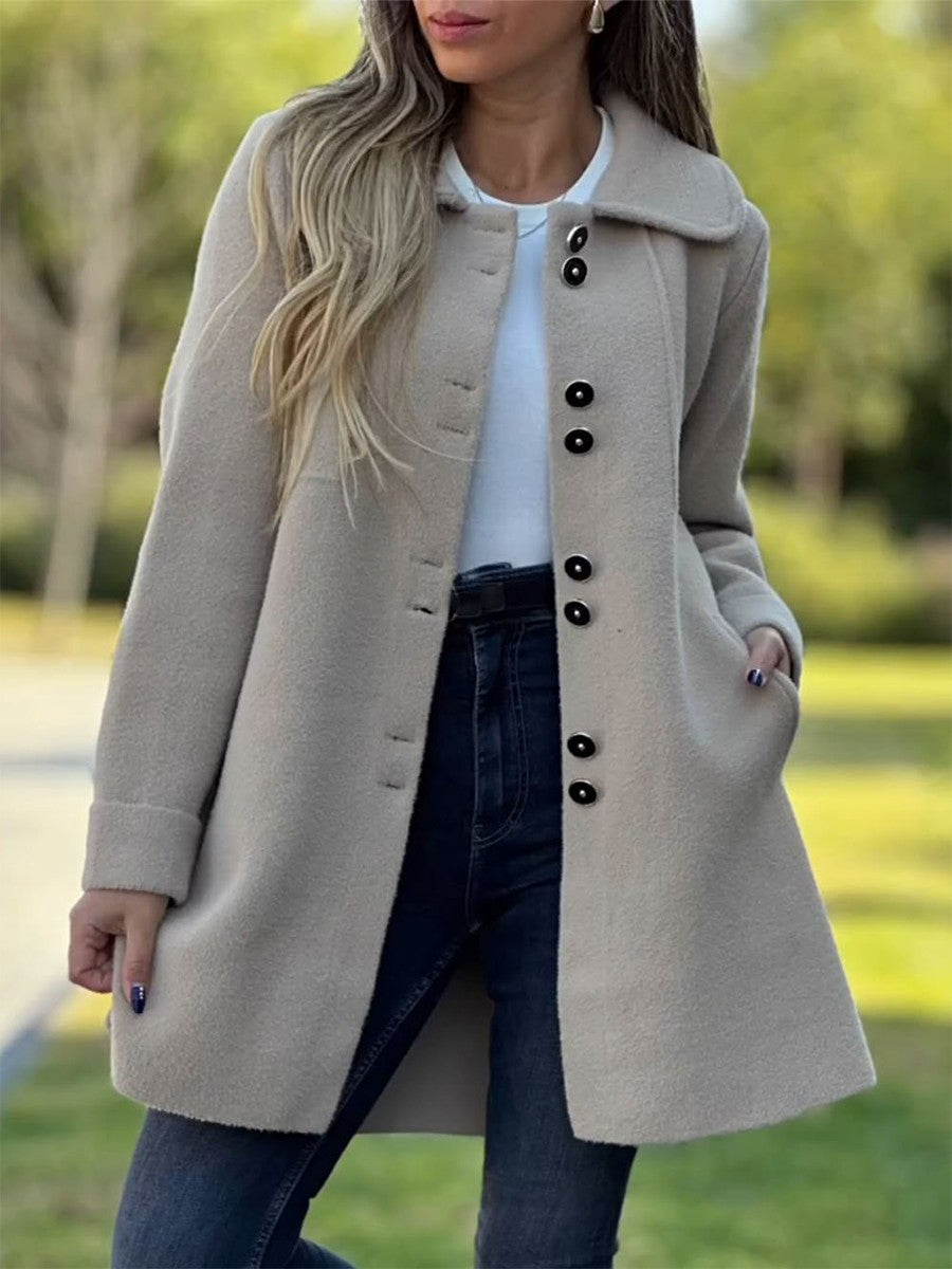 Women's Jacket – Tailored Fit – Button Front – Structured Silhouette – Mid-Length