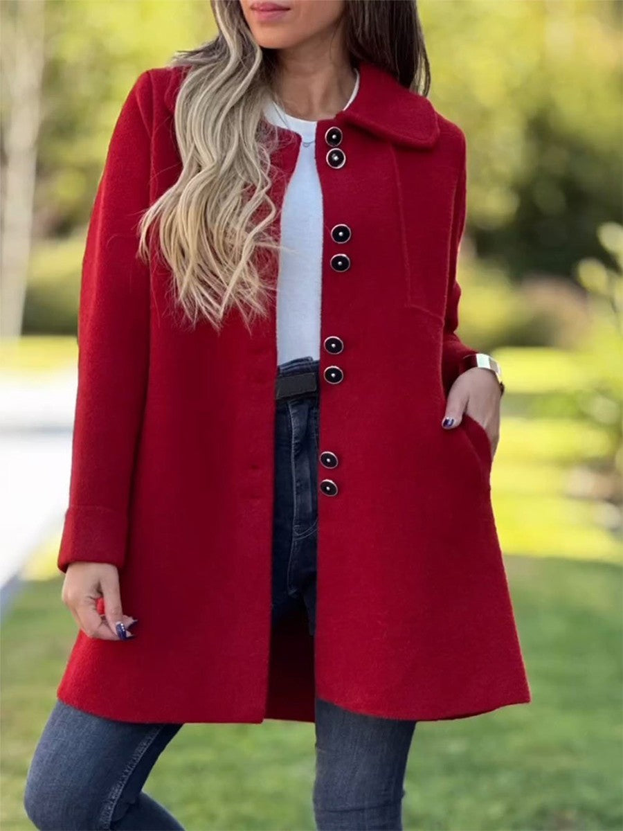 Women's Jacket – Tailored Fit – Button Front – Structured Silhouette – Mid-Length