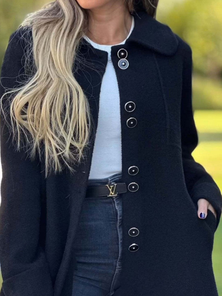 Women's Jacket – Tailored Fit – Button Front – Structured Silhouette – Mid-Length