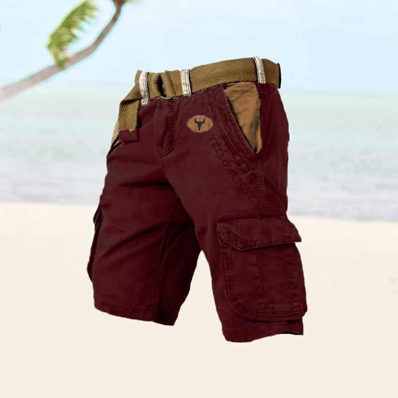Men's Shorts – Cargo – Relaxed Fit – Soft Cotton Blend – With Belt and Pockets
