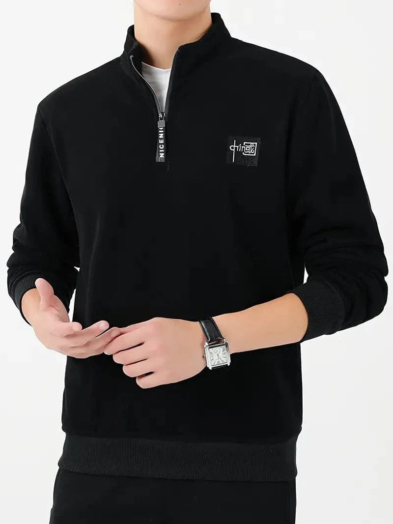 Men's Sweater - High Collar - Zipper - Regular Fit - Comfortable Casual Style
