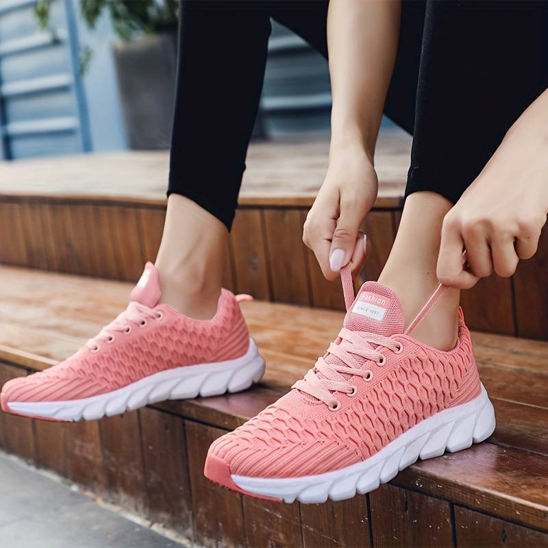 Women's Sneakers – Soft Knit – Low Top – Breathable Comfort – Memory Foam Sole