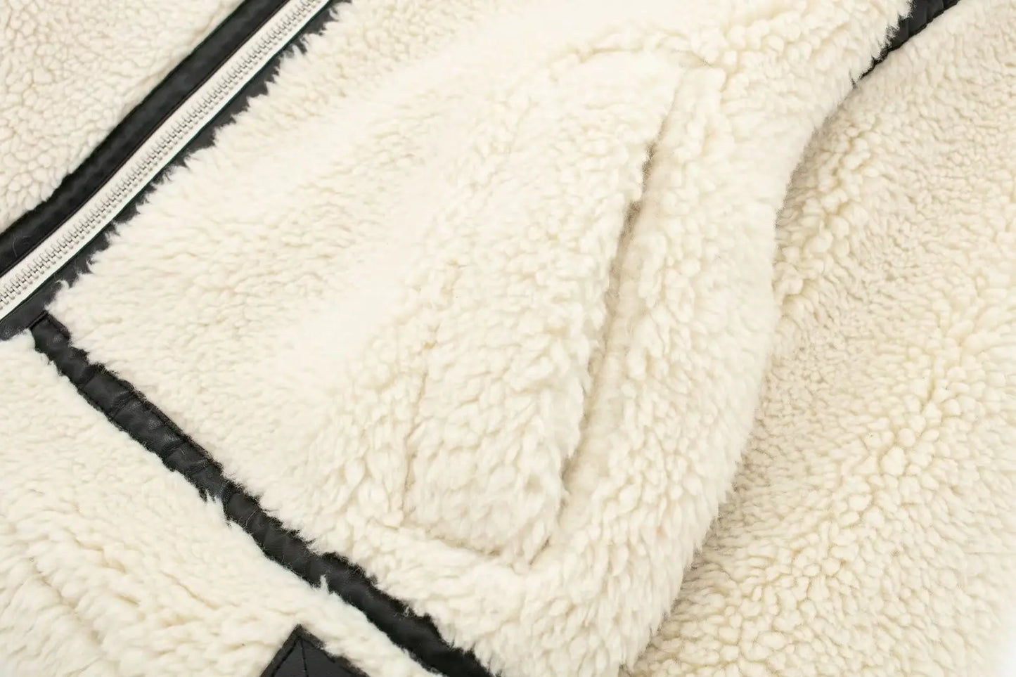 Charlotte Oversized Teddy Jacket | Contrast Trim High Neck Jacket