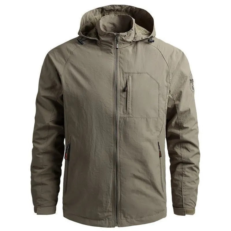 Men's Cargo Jacket – Breathable Fabric – Waterproof – Regular Fit – Zipper Pockets