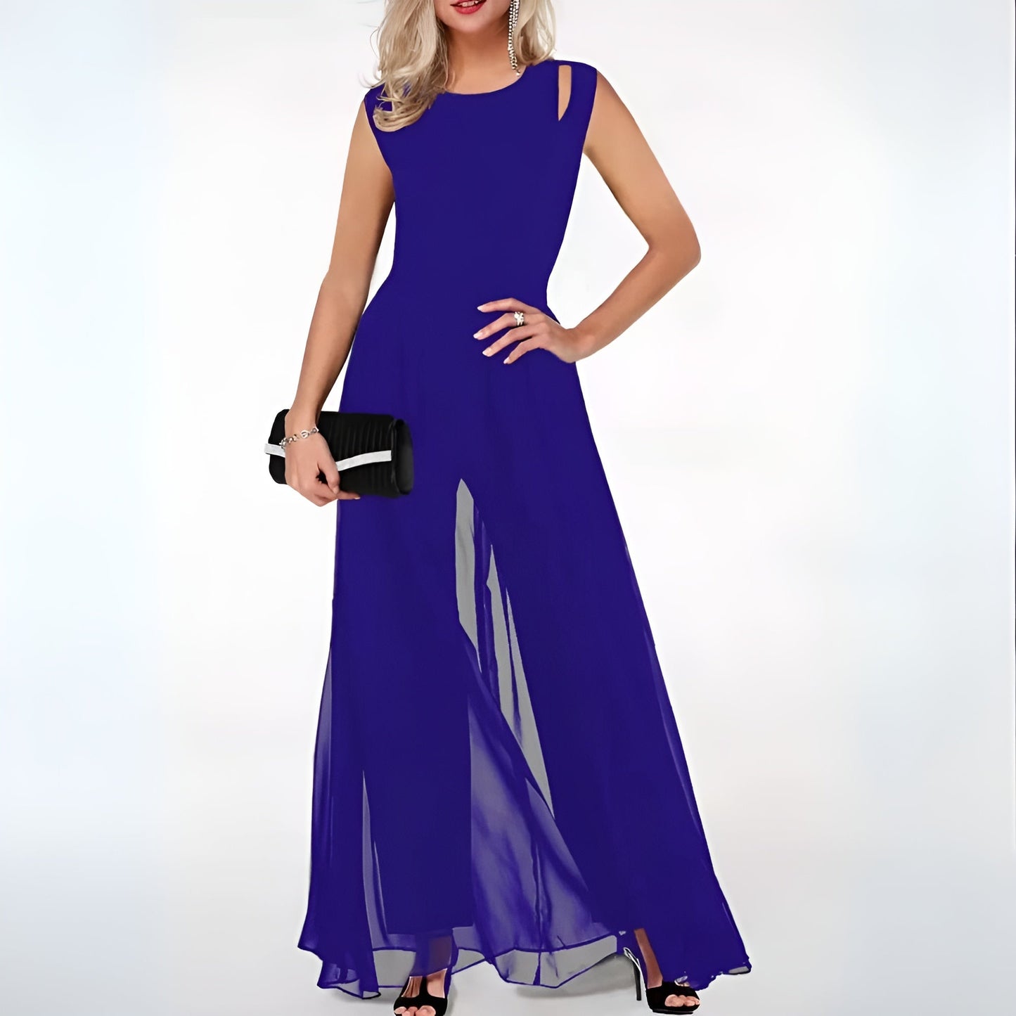 Women's Jumpsuit – Tailored Top – Wide Legs – Sleeveless – Luxurious Fabric