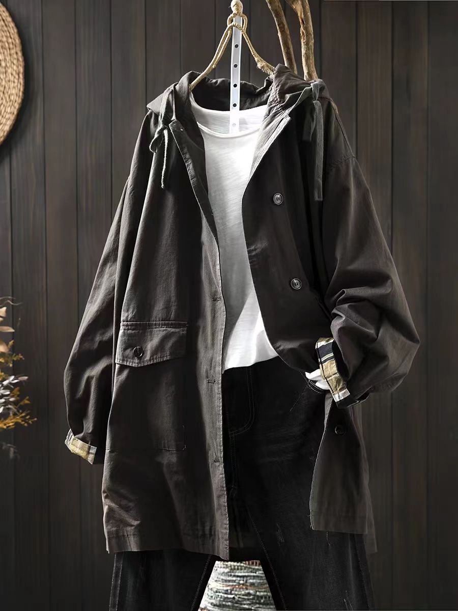 Unisex Parkas - Oversized Passform - Hette med Snøring - Store Lommer - Vindavvisende