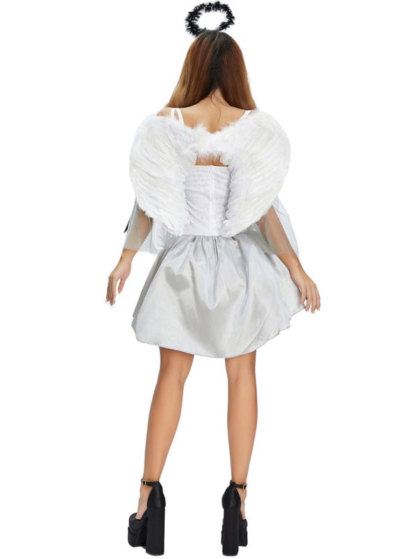 Dress for Women – Tight-fitting Mini Dress – Transparent Sleeves – Wing Design and Lacing