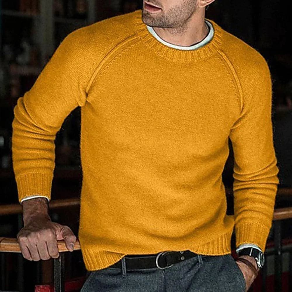 Men's Sweater – Wool Blend – Regular Fit – Round Neck – Soft and Warm