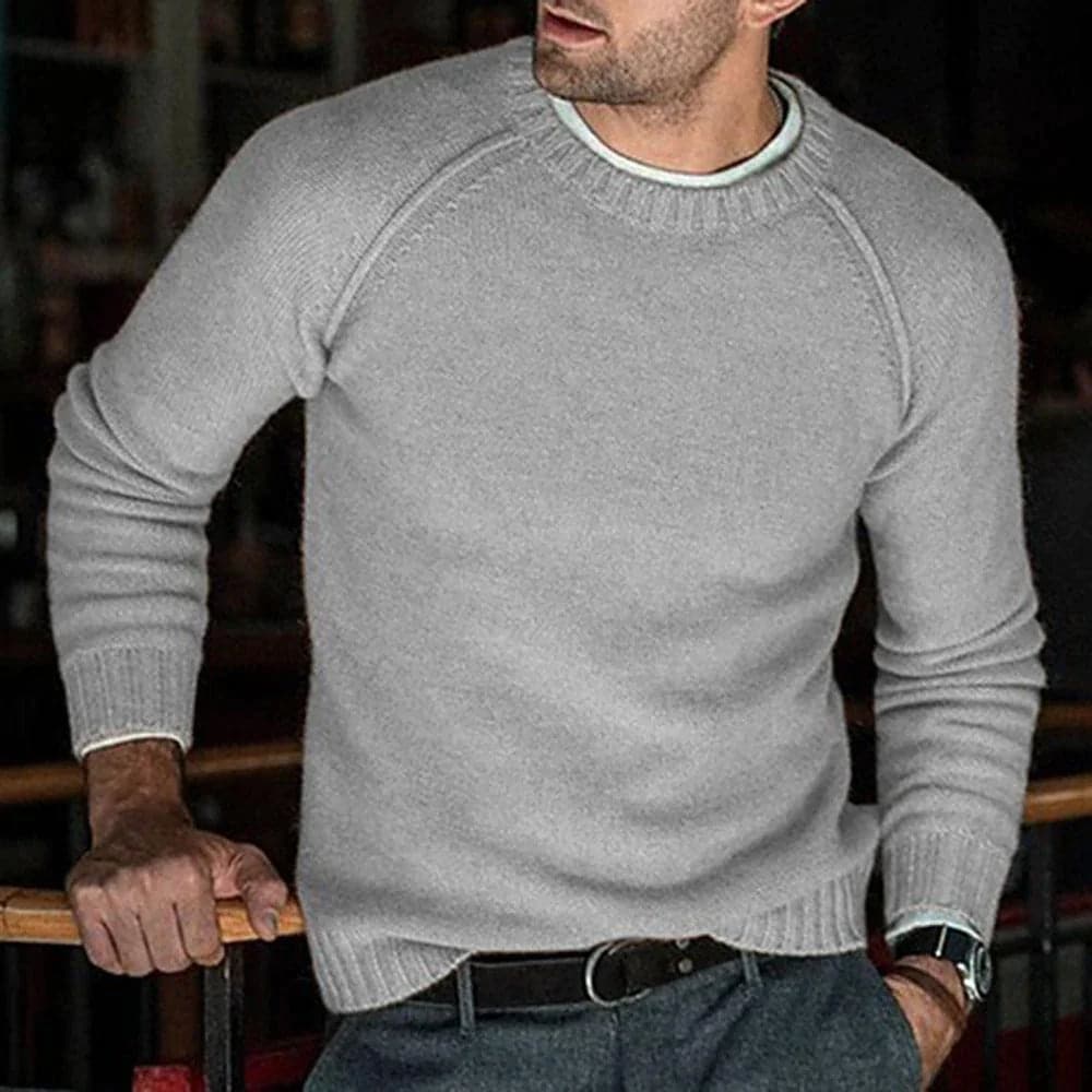 Men's Sweater – Wool Blend – Regular Fit – Round Neck – Soft and Warm