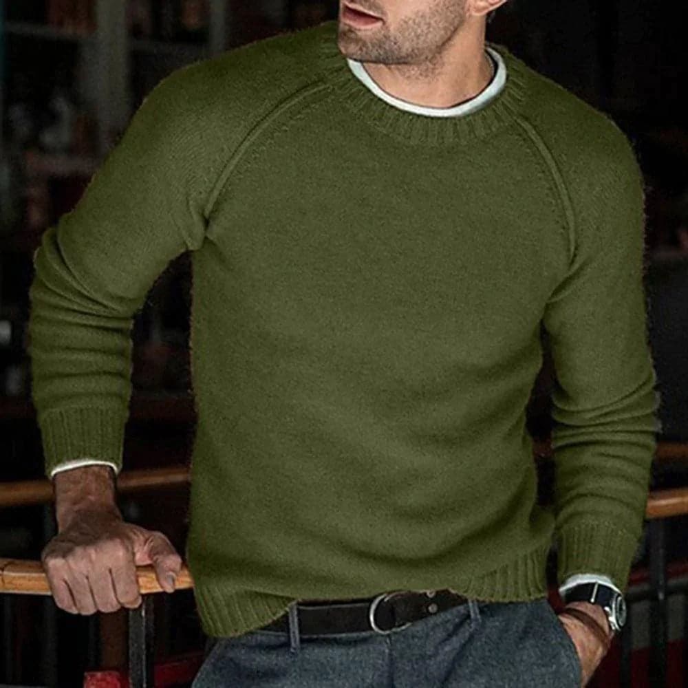 Men's Sweater – Wool Blend – Regular Fit – Round Neck – Soft and Warm