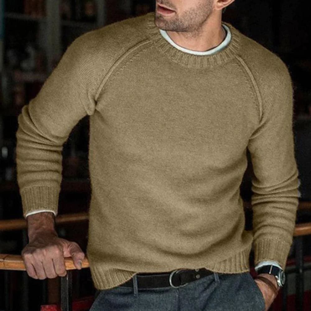 Men's Sweater – Wool Blend – Regular Fit – Round Neck – Soft and Warm