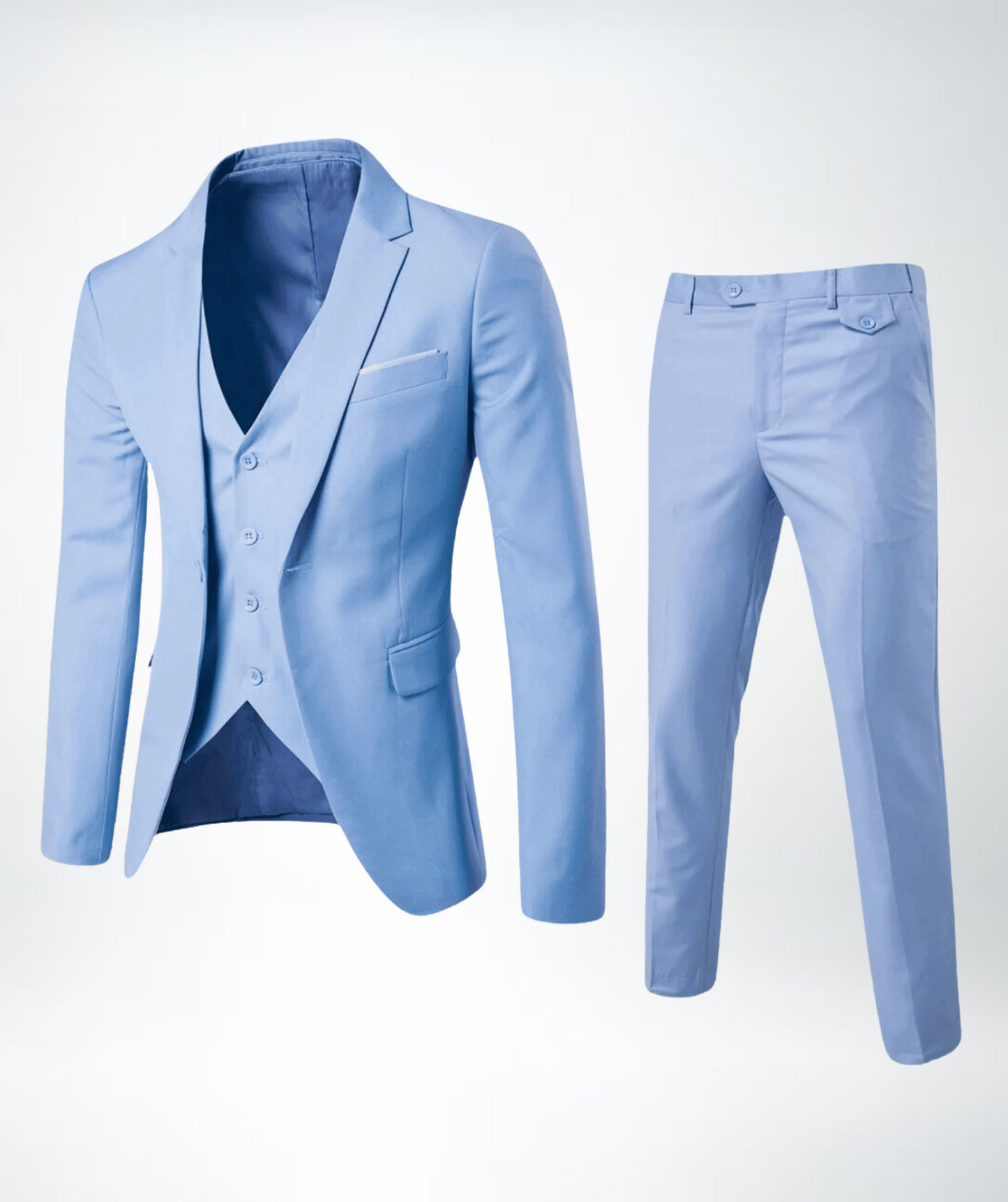 Men's Suit – Slim Fit – Wool Blend – Notch Lapel – Three-piece Formal Outfit