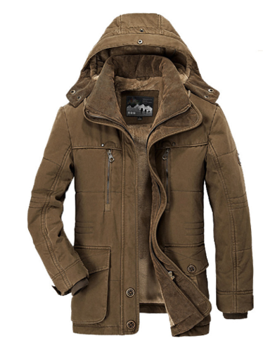 Men's Jacket – Regular fit – Water-repellent – Removable hood – Fleece-lined – Adjustable cuffs