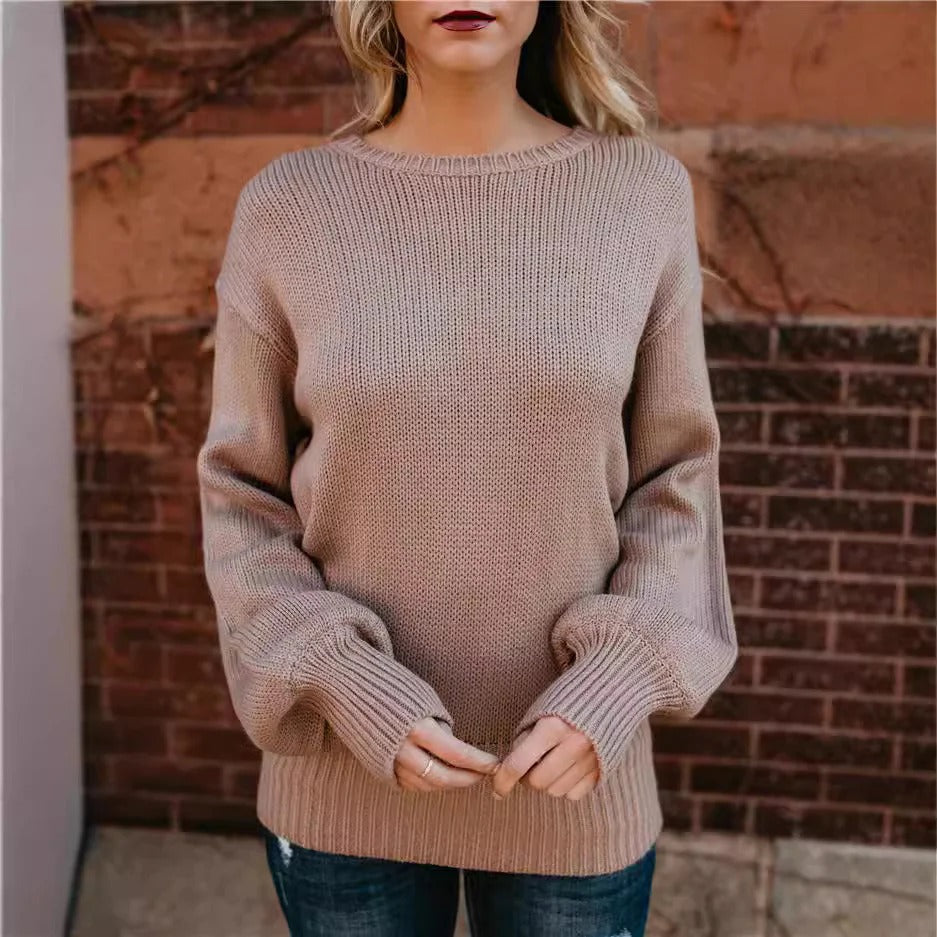 Women's Sweater – Chunky Knit – Oversized Fit – Dropped Shoulders – Ribbed Edges