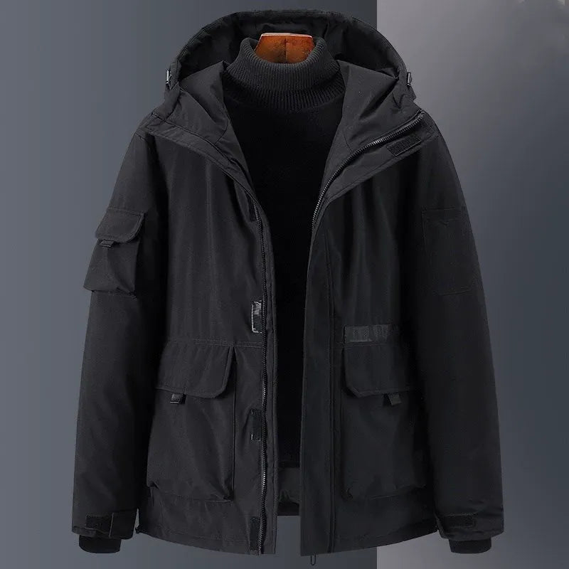 Men's Down Jacket – Hood – Water-Repellent – Relaxed Fit – Multiple Pockets