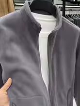 Men's Fleece Jacket – Regular Fit – High Collar – Zipper – Casual Outerwear