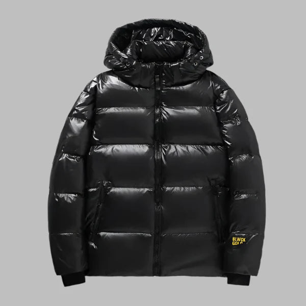 Men's Down Jacket – Regular Fit – Water-Repellent – Hood – Zipper – Ribbed Cuffs
