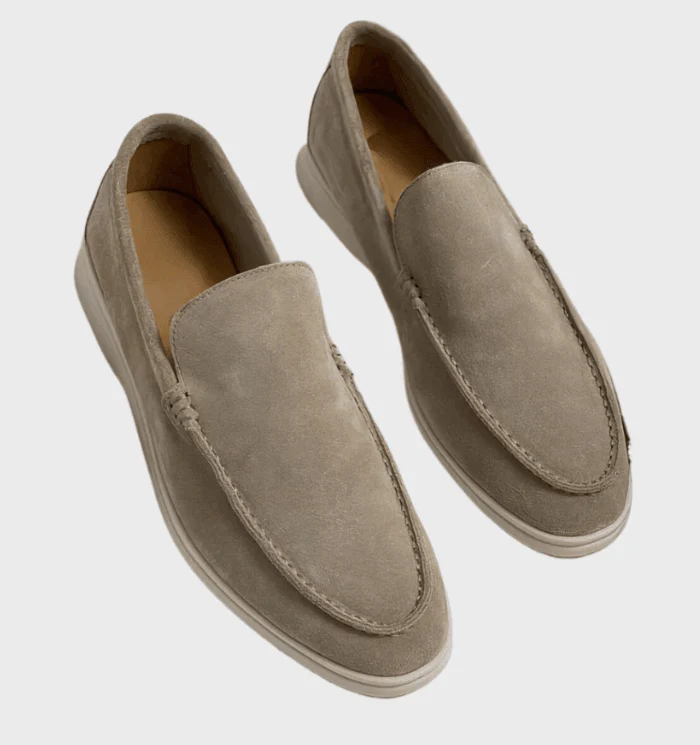 Men's Loafers – Suede Look – Slip-On – Moccasin Stitch – Slim Fit