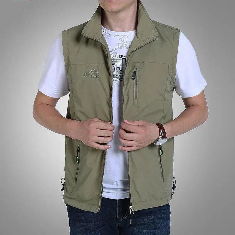Men's Vest – Straight Fit – Lightweight and Breathable – High Collar – Zipper Pockets