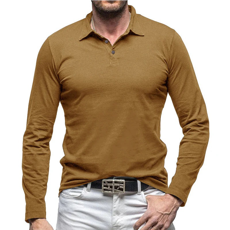 Men's Piqué Shirt – Slim Fit – Long Sleeve – Button Closure – Cotton – Smart Casual