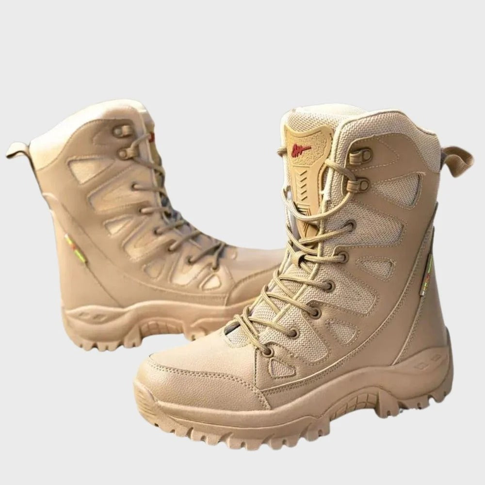 Women's Hiking Boots – High Shaft – Leather and Mesh – Reinforced Toe – Ankle Support
