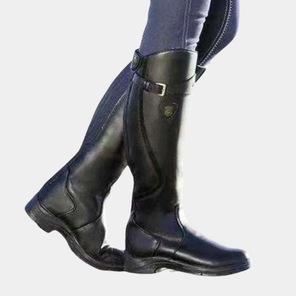Women's High Boots – Slim Fit – Water-Repellent – Decorative Strap with Buckle