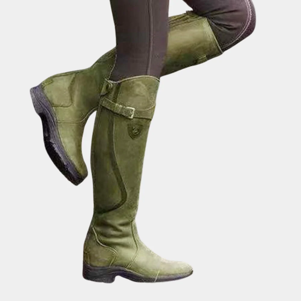 Women's High Boots – Slim Fit – Water-Repellent – Decorative Strap with Buckle