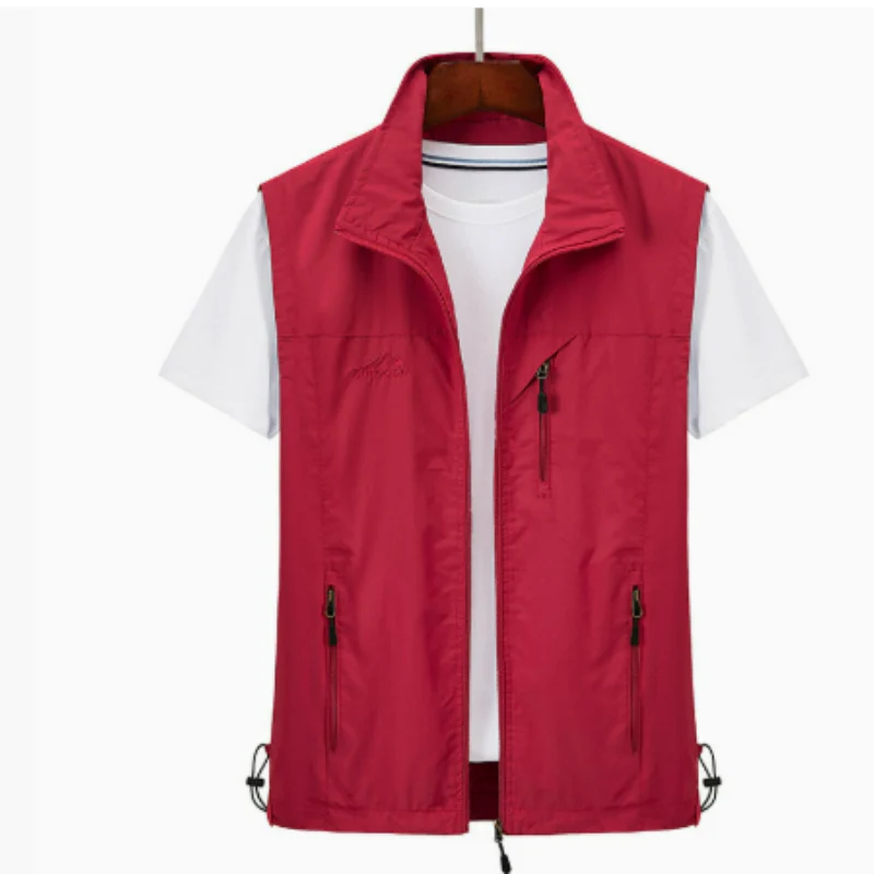 Men's Vest – Regular Fit – High Collar – Zipper – Multiple Pockets – Hiking-Friendly Design