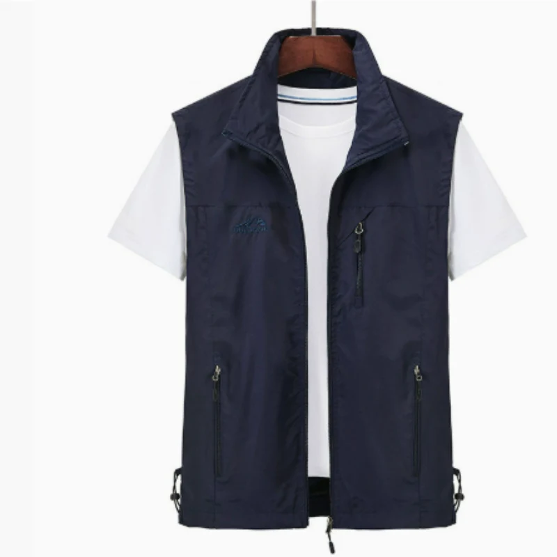 Men's Vest – Regular Fit – High Collar – Zipper – Multiple Pockets – Hiking-Friendly Design