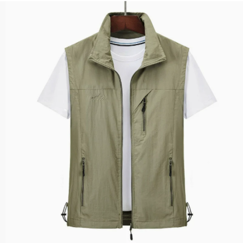 Men's Vest – Regular Fit – High Collar – Zipper – Multiple Pockets – Hiking-Friendly Design