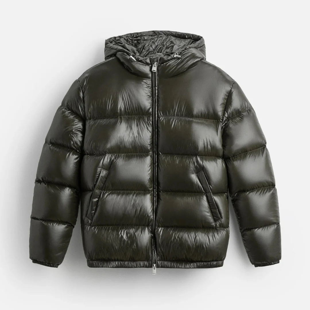 Men's Puffer Jacket – Oversized Fit – Water-Repellent – Hood – Quilted Outerwear